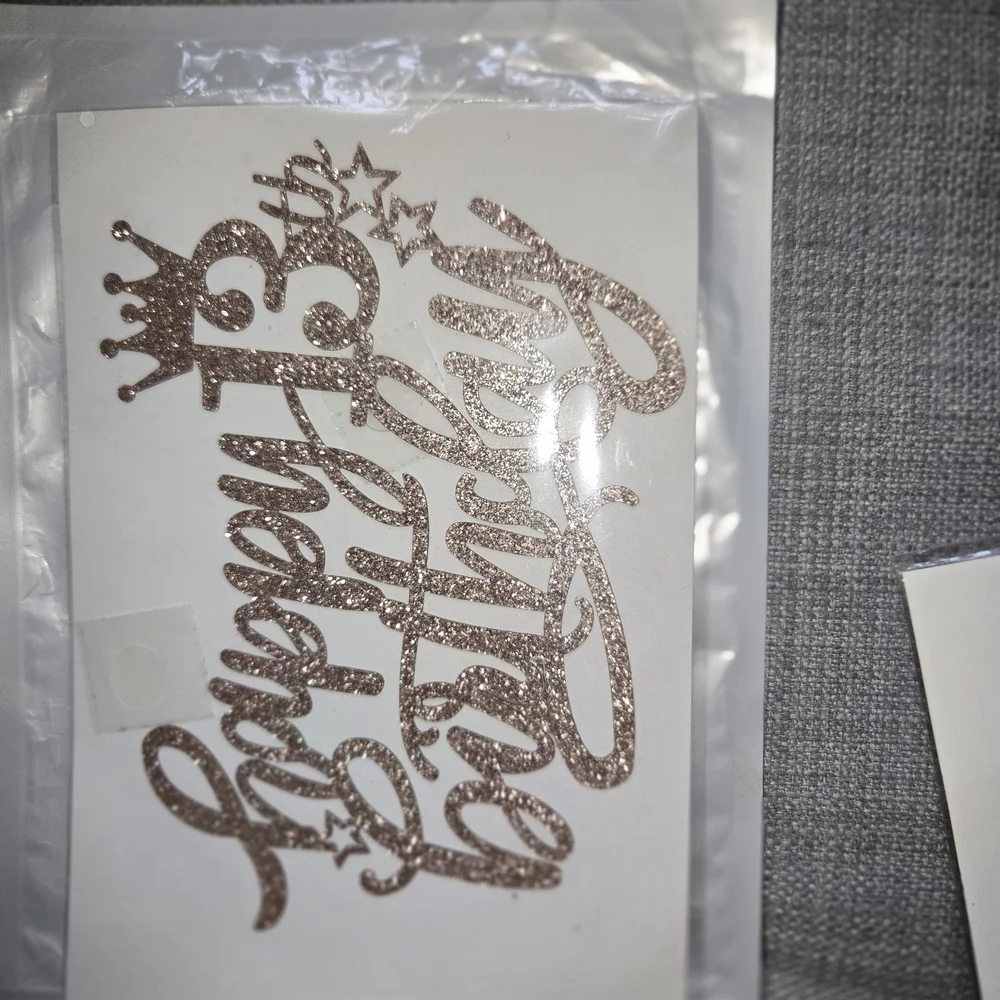 Rose Gold 13th Birthday Cake Topper - Glitter 